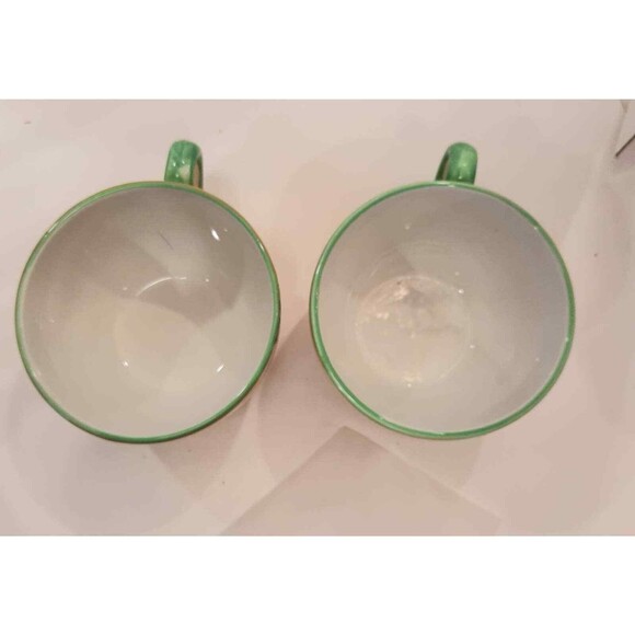 Retired zrike cappacino/coffee mugs hand painted yellow with strawberies - Picture 5 of 7